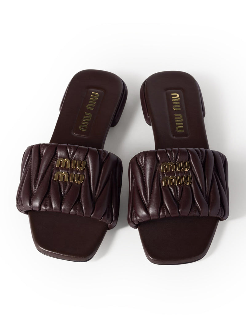 Miu Miu Women Nappa Matelassé Sandals MIU MIU