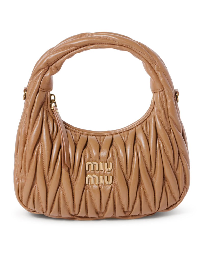 Miu Miu Women Wander Hobo Bag In Matelassé Nappa MIU MIU