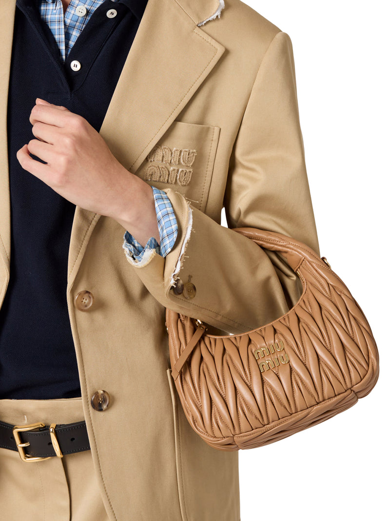 Miu Miu Women Wander Hobo Bag In Matelassé Nappa MIU MIU