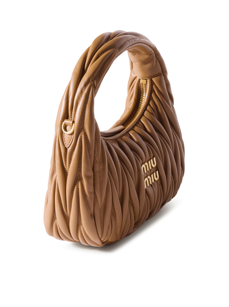Miu Miu Women Wander Hobo Bag In Matelassé Nappa MIU MIU