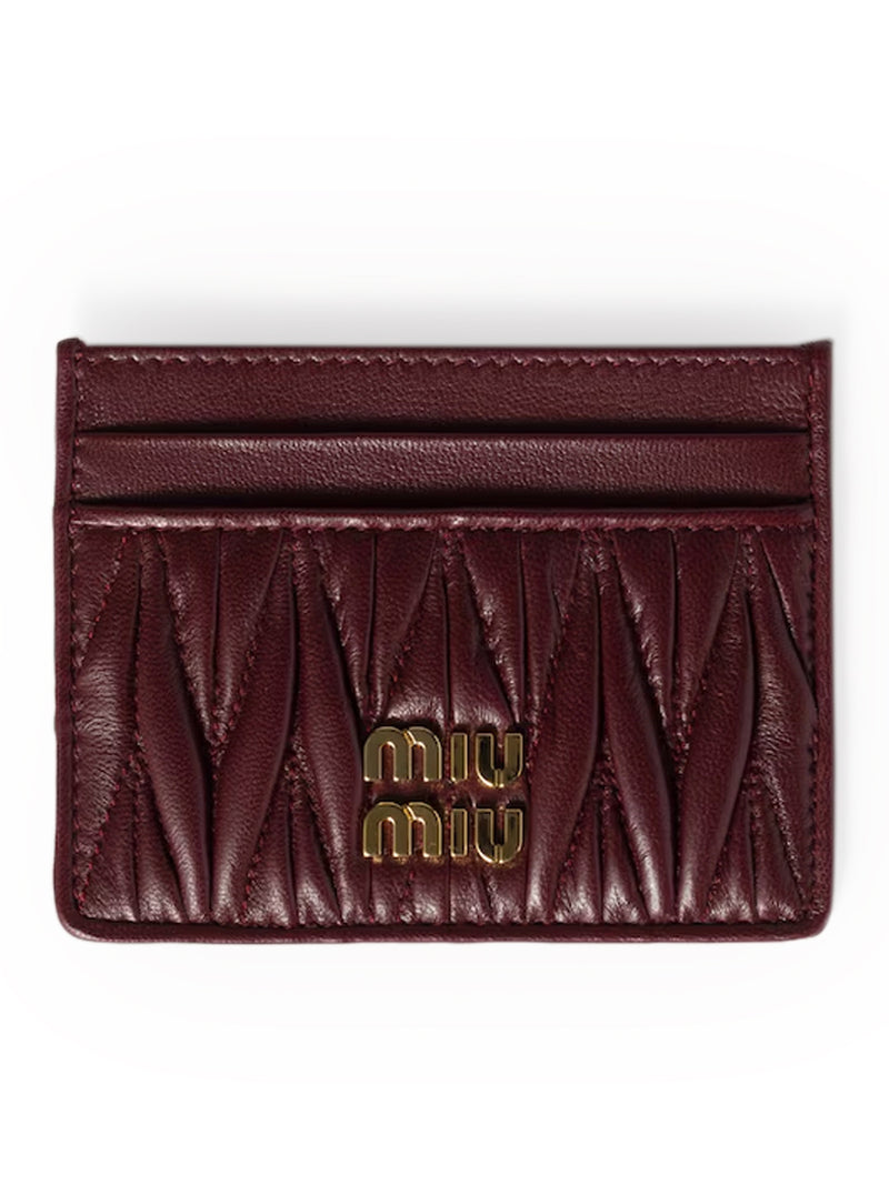 Miu Miu Women Nappa Matelasse Card Holder` MIU MIU