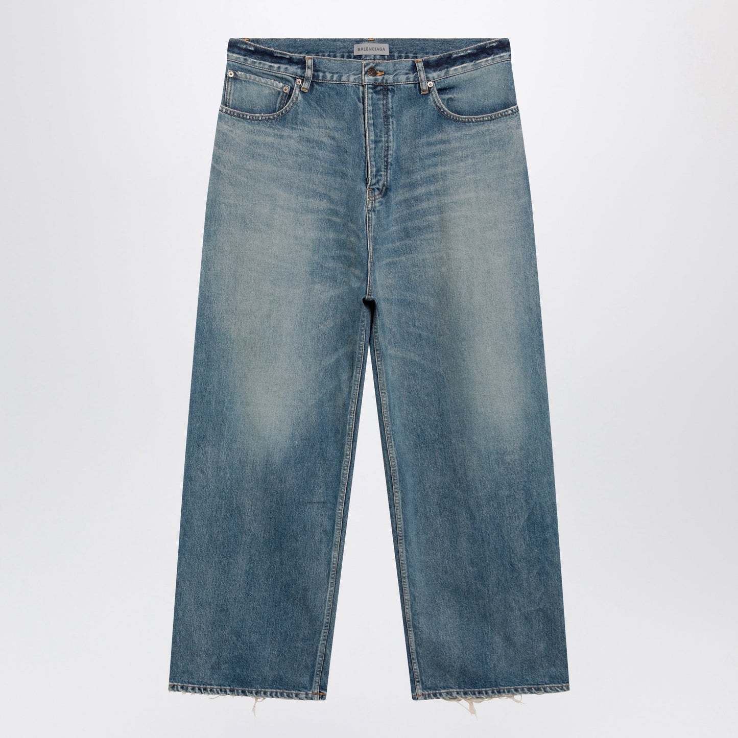 Balenciaga Baggy Jeans In Blue Cotton Denim Men BALENCIAGA