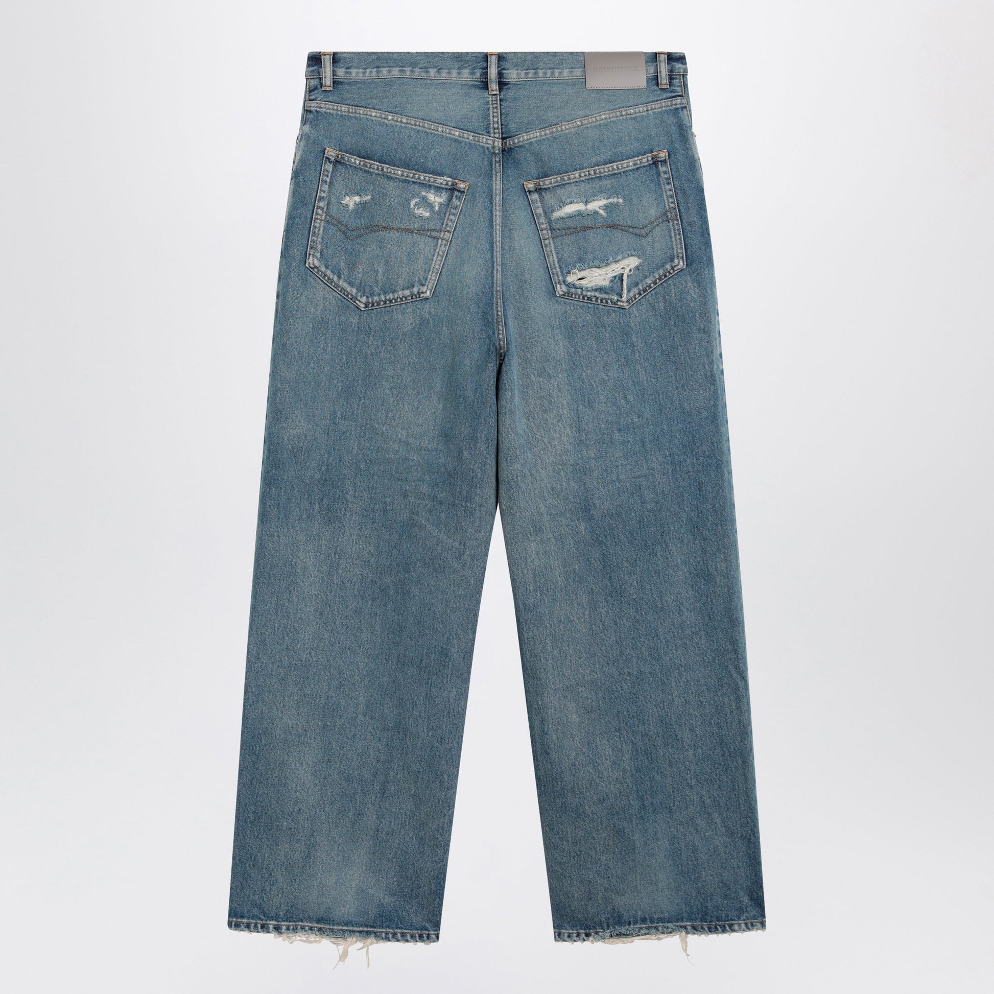 Balenciaga Baggy Jeans In Blue Cotton Denim Men BALENCIAGA