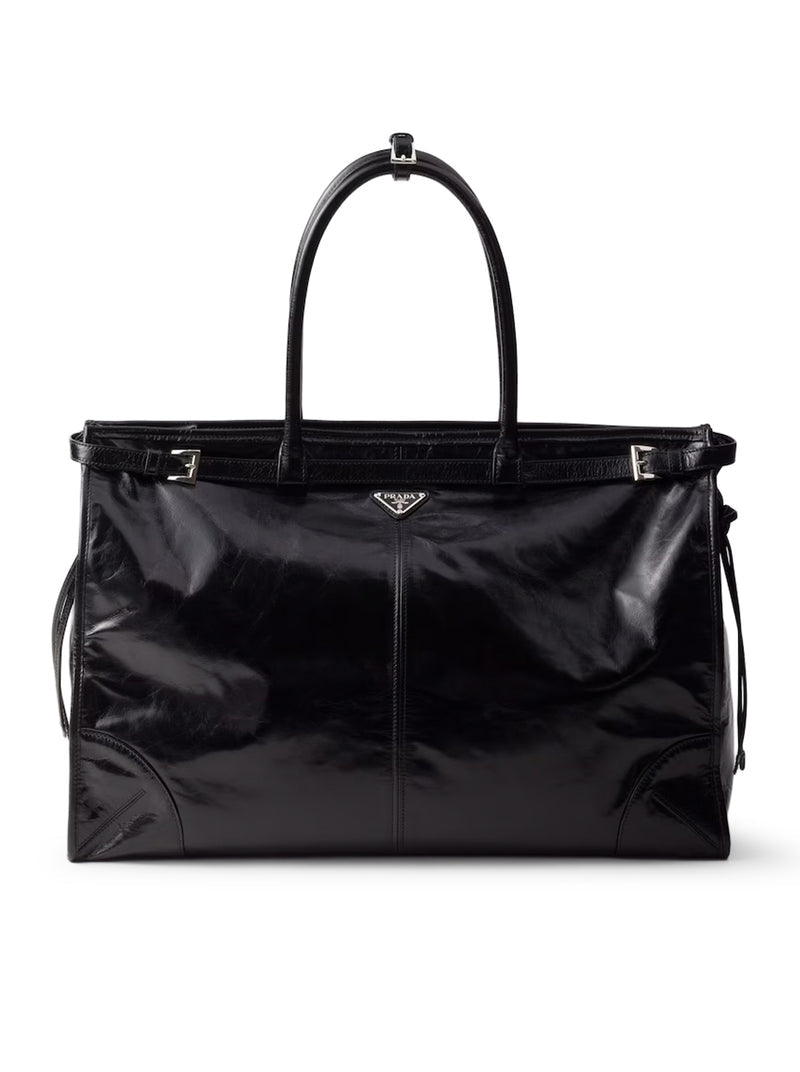 Prada Men Prada Bonnie Leather Shopping Bag PRADA
