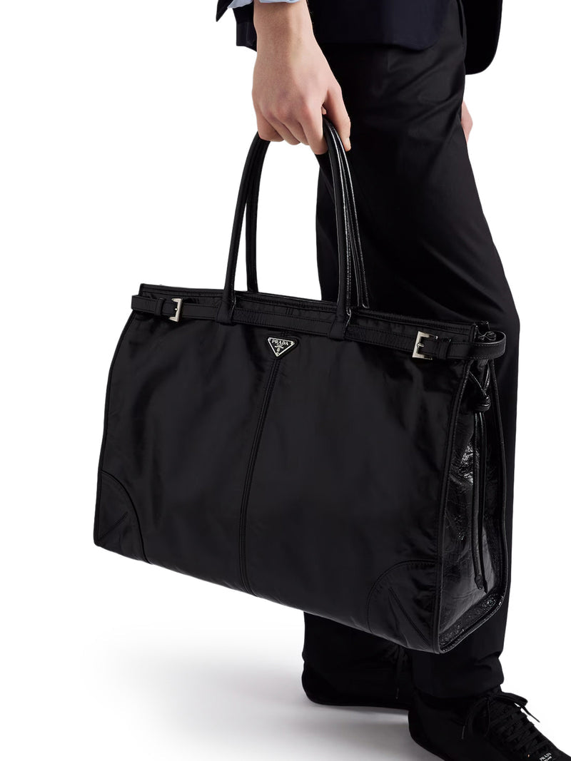 Prada Men Prada Bonnie Leather Shopping Bag PRADA