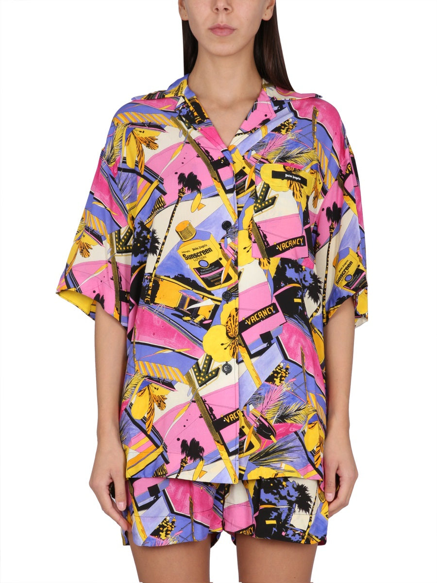 Palm Angels Women Miami Mix Print Shirt PALM ANGELS