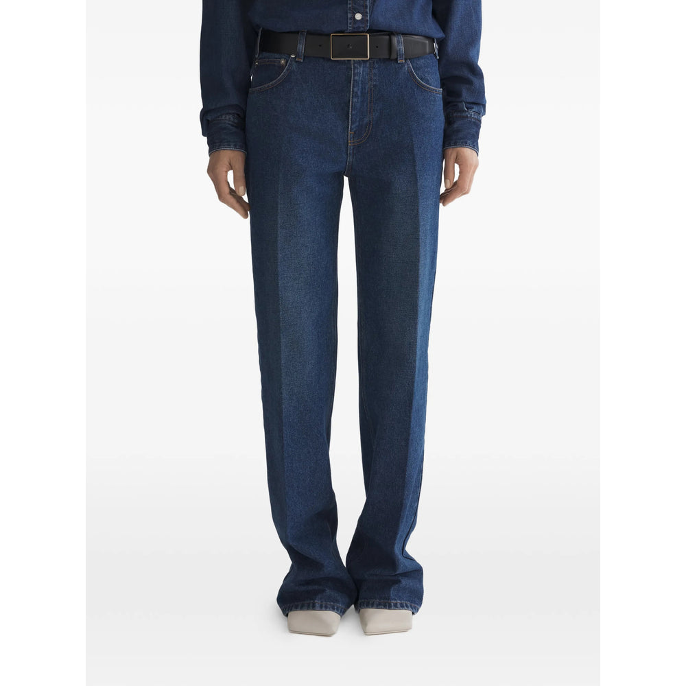 Mugler Blue Trousers - Straight Trousers Women MUGLER