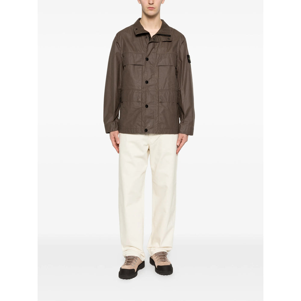 Stone Island Brown Jackets - Shirt Jackets Men STONE ISLAND