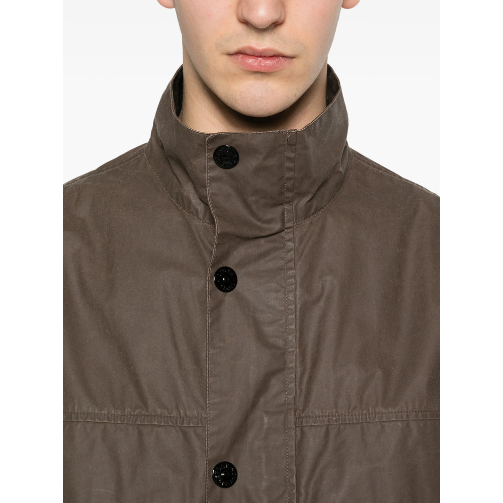 Stone Island Brown Jackets - Shirt Jackets Men STONE ISLAND