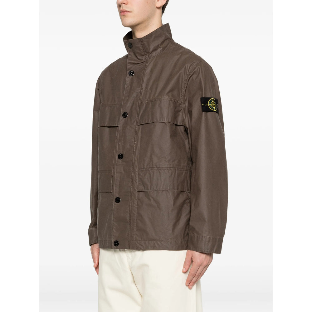 Stone Island Brown Jackets - Shirt Jackets Men STONE ISLAND