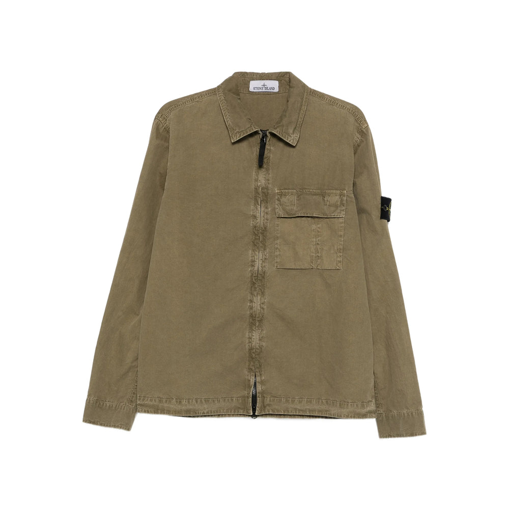 Stone Island Green Jackets - Shirt Jackets Men STONE ISLAND