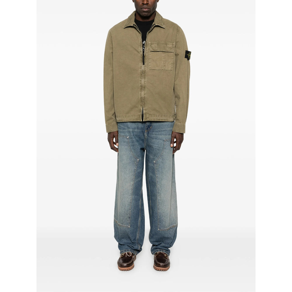 Stone Island Green Jackets - Shirt Jackets Men STONE ISLAND