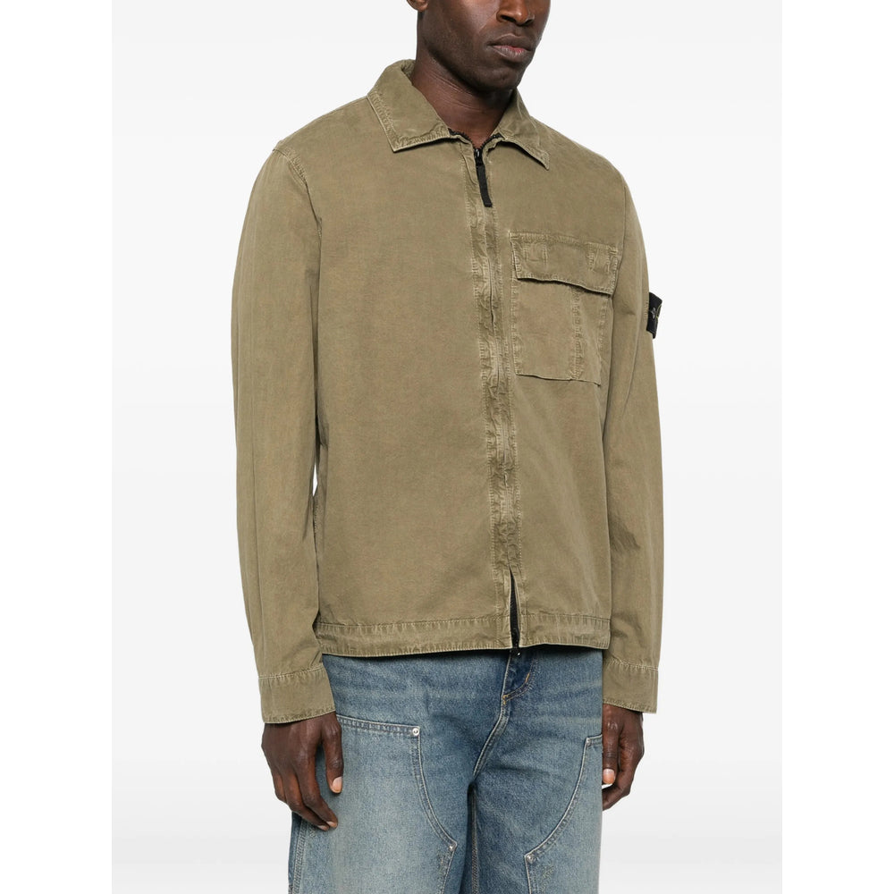 Stone Island Green Jackets - Shirt Jackets Men STONE ISLAND