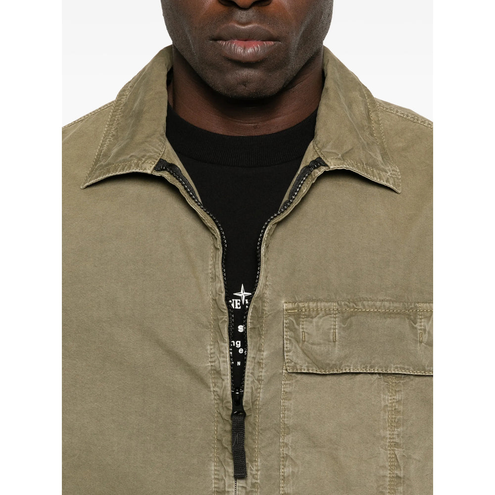 Stone Island Green Jackets - Shirt Jackets Men STONE ISLAND