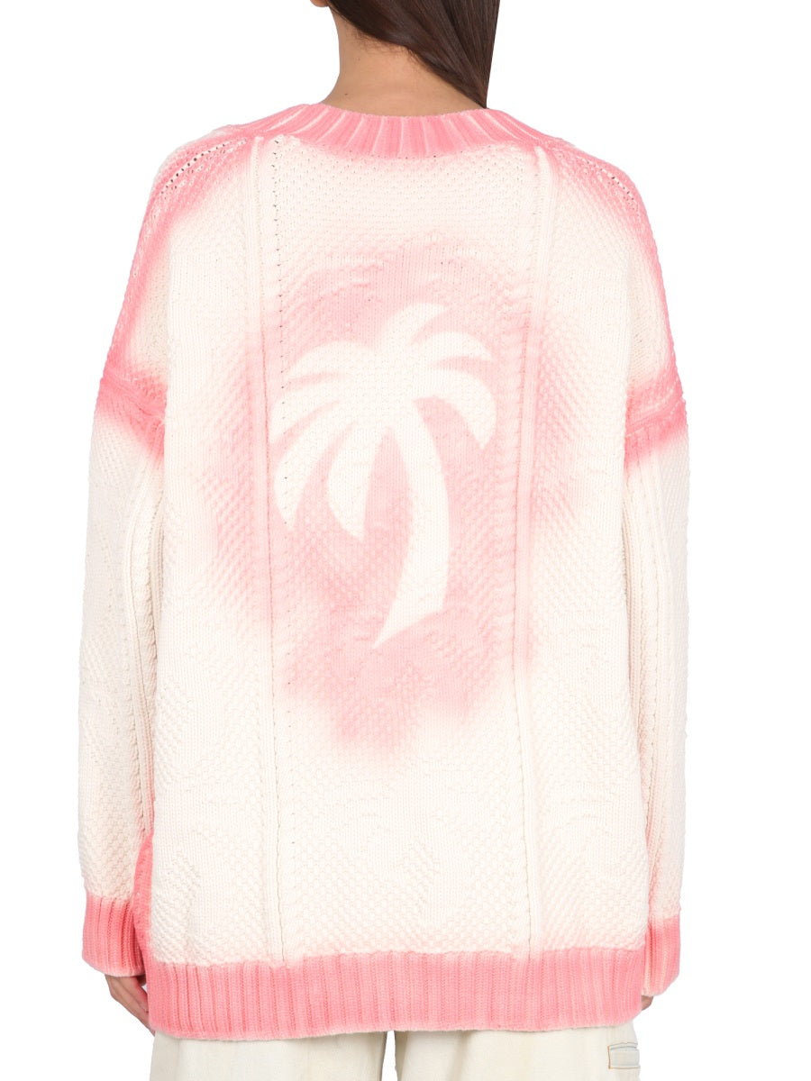 Palm Angels Women Patent Leather Effect Palm Cardigan PALM ANGELS