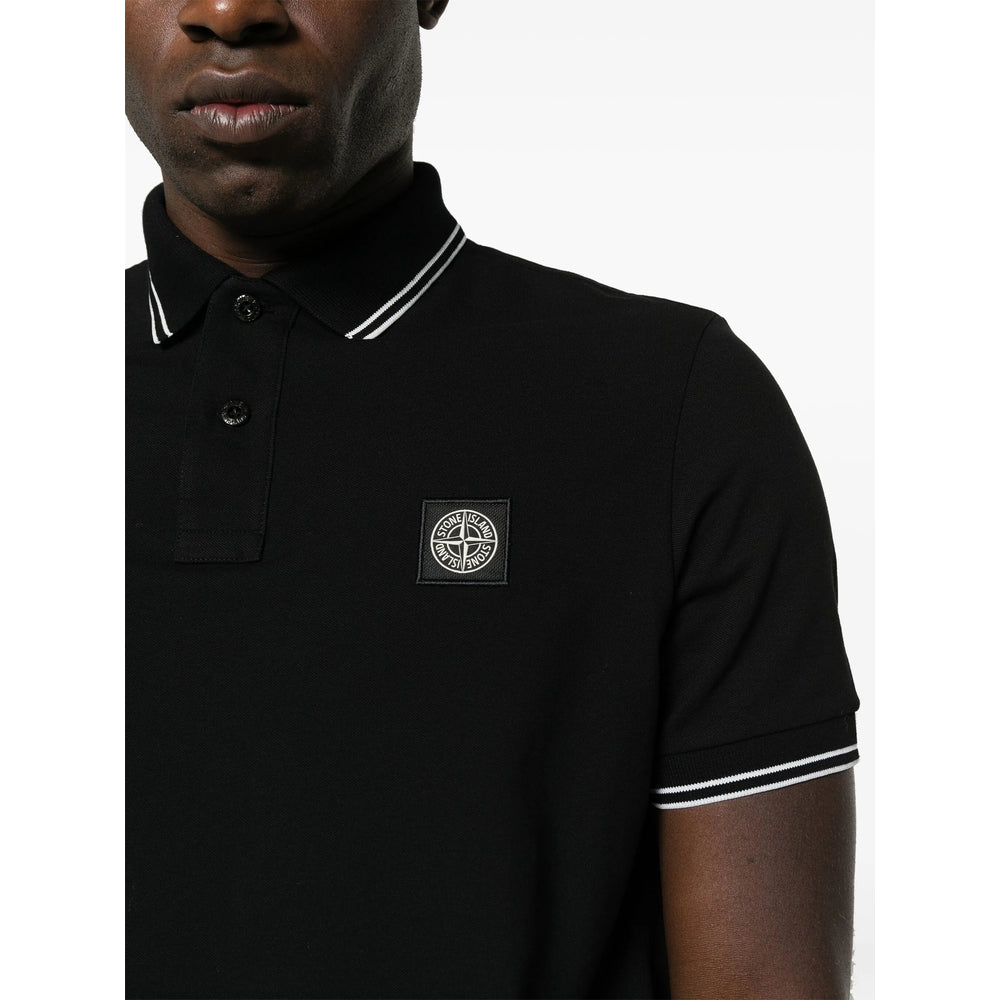 Stone Island Black Polo Shirts Men STONE ISLAND