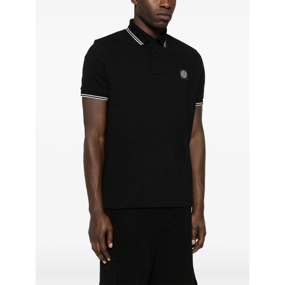 Stone Island Black Polo Shirts Men STONE ISLAND
