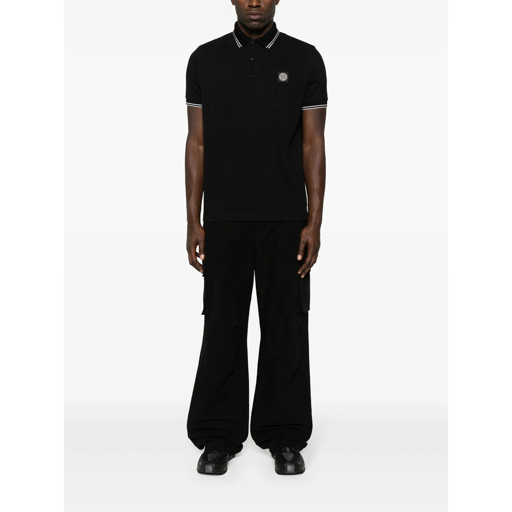 Stone Island Black Polo Shirts Men STONE ISLAND