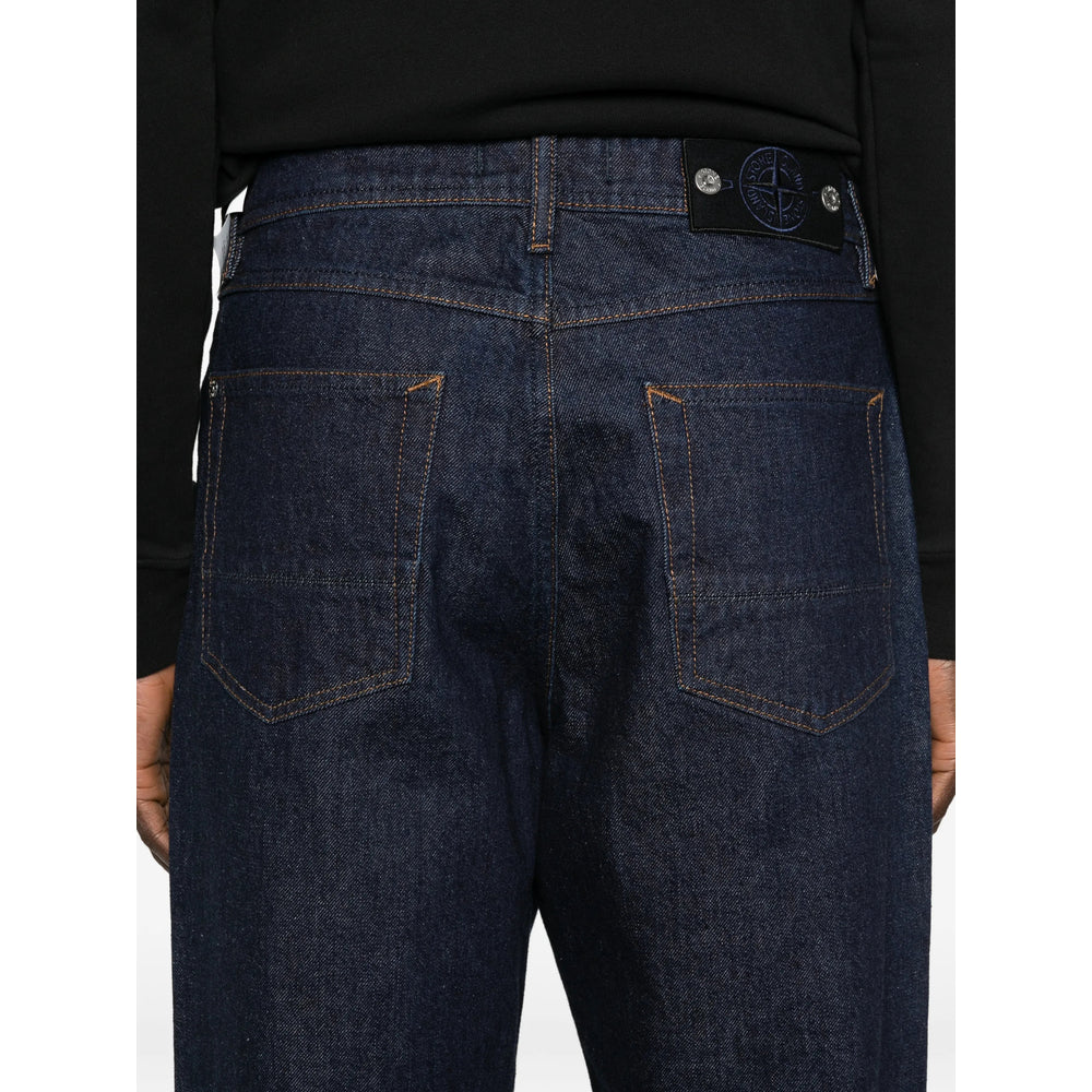 Stone Island Denim Blue Denim - Loose-Fit Jeans Men Stone Island Denim