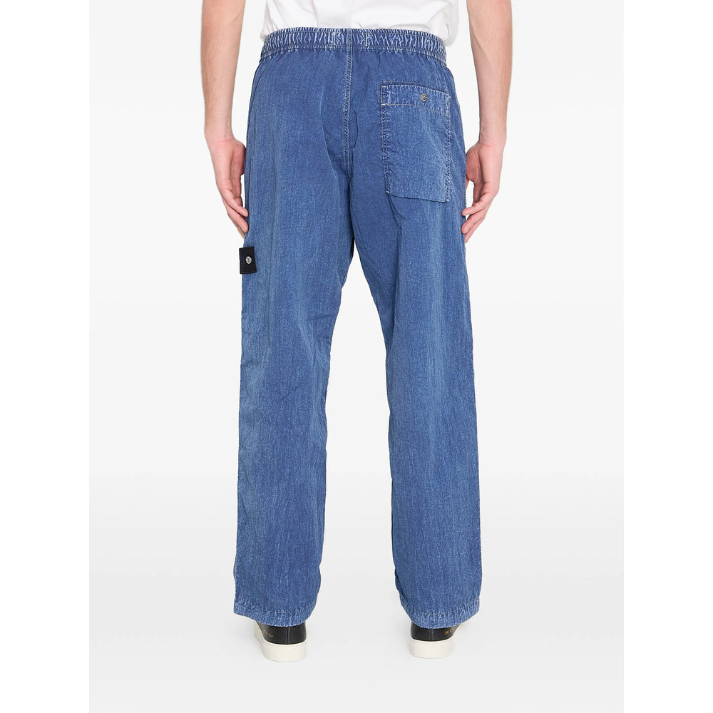 Stone Island Denim Blue Trousers - Regular & Straight-Leg Trousers Men Stone Island Denim