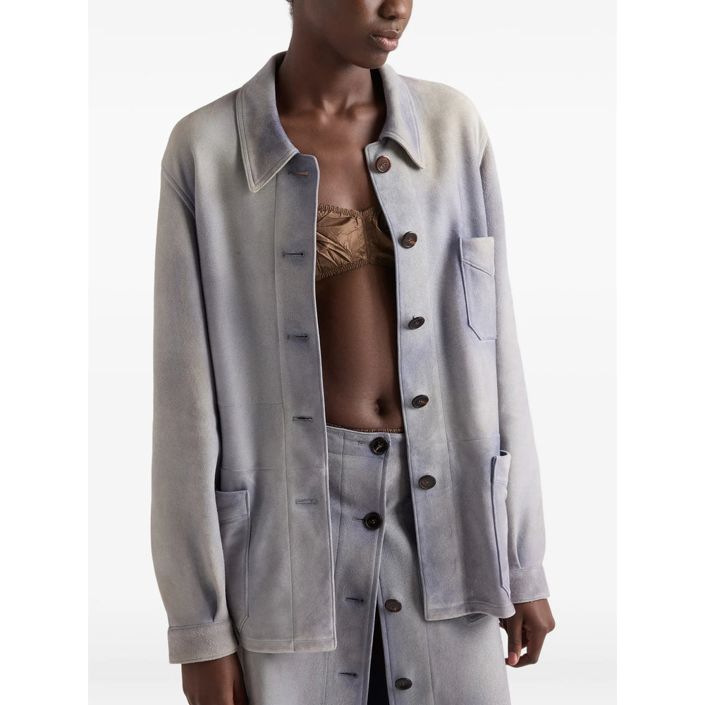 Prada Blue Jackets - Leather Jackets Women PRADA