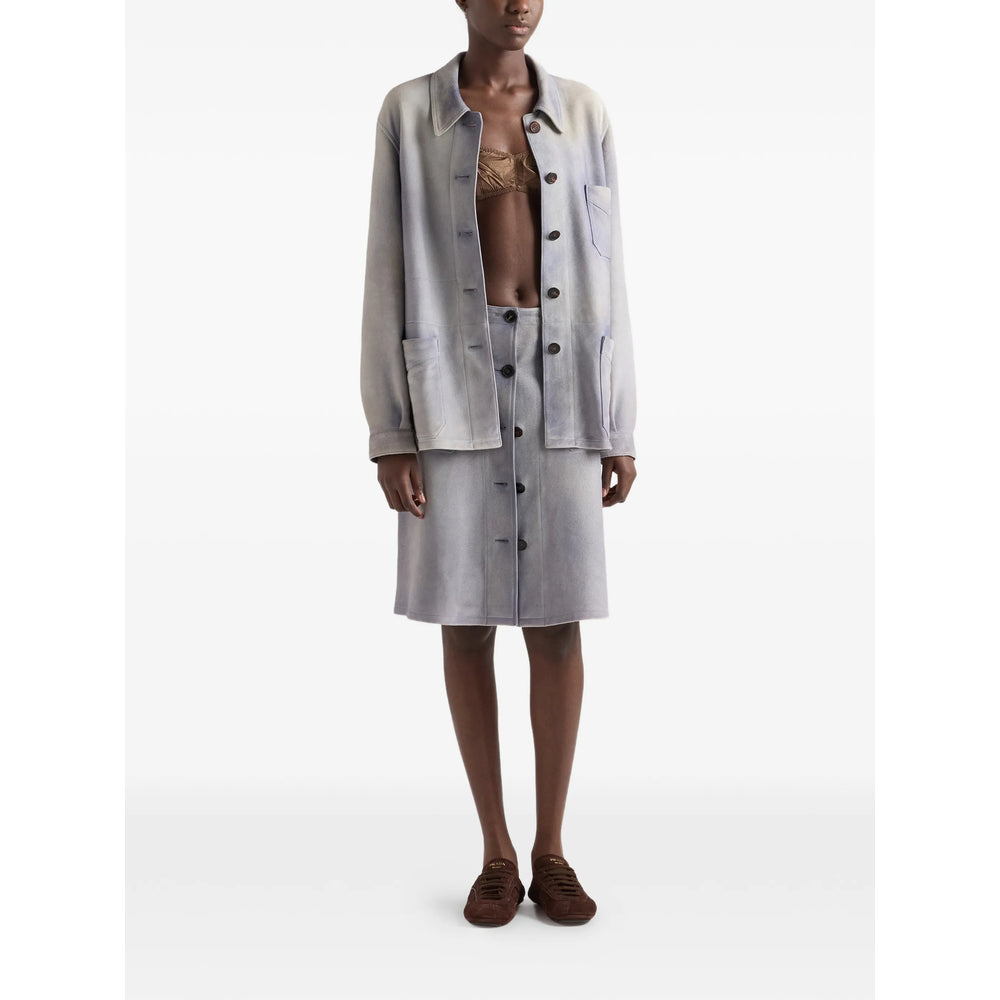Prada Blue Jackets - Leather Jackets Women PRADA