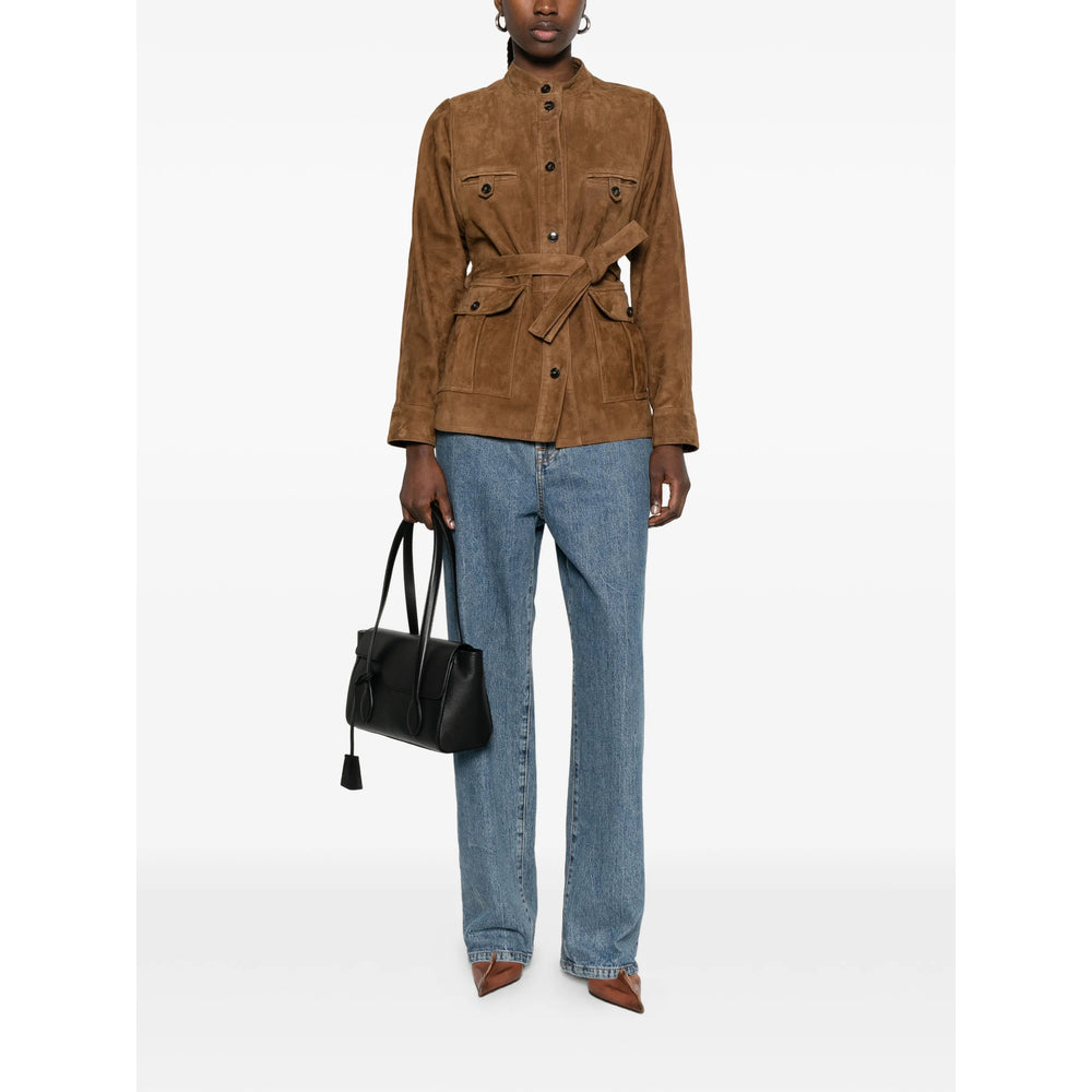 Yves Salomon Brown Jackets - Leather Jackets Women YVES SALOMON