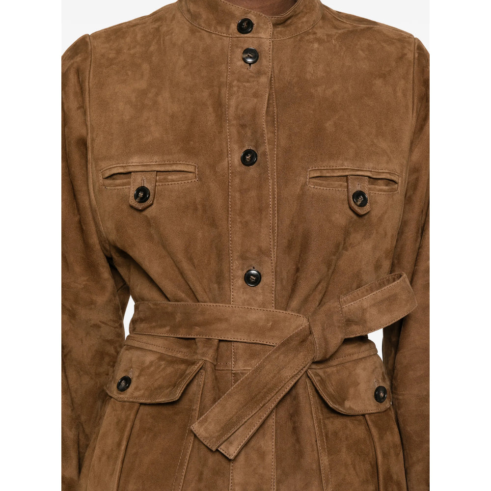 Yves Salomon Brown Jackets - Leather Jackets Women YVES SALOMON