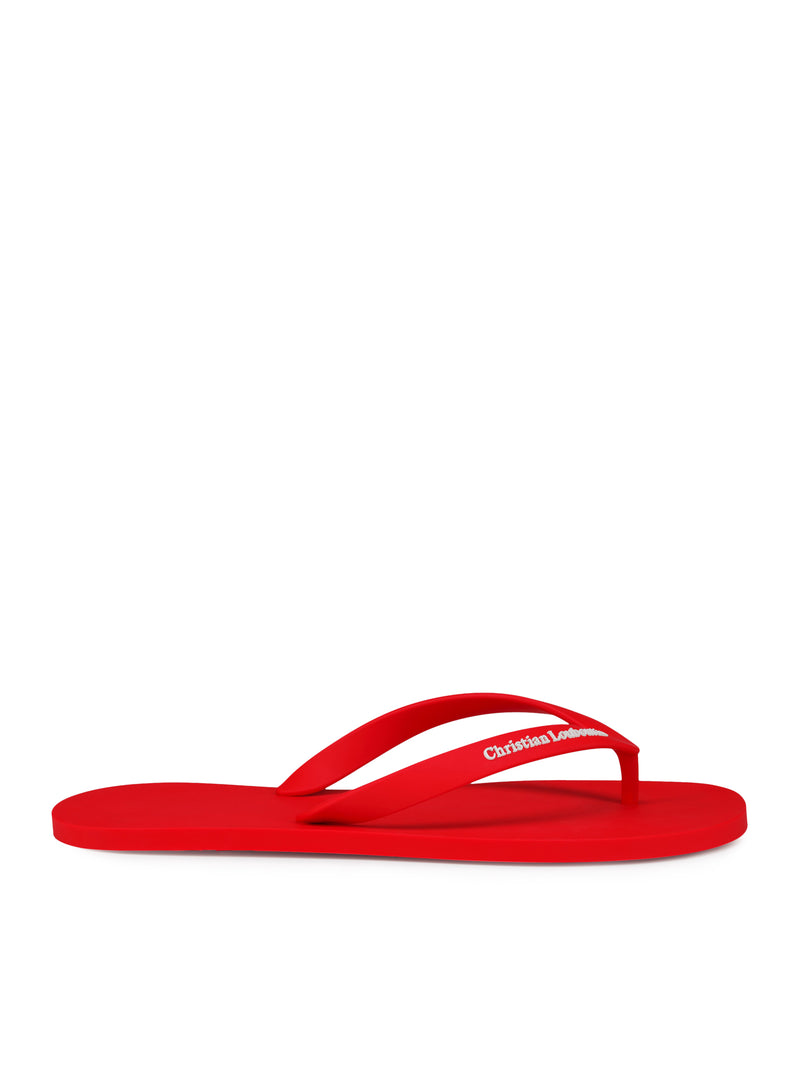 Christian Louboutin Men Rubber Flip Flops With Logo CHRISTIAN LOUBOUTIN