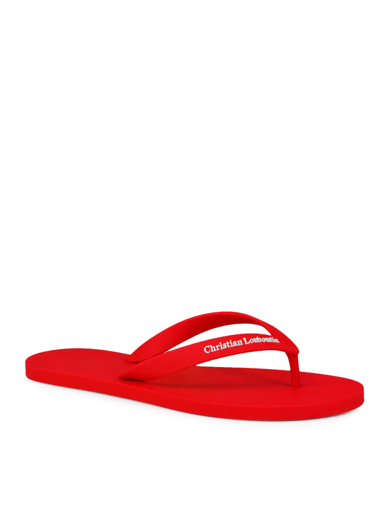 Christian Louboutin Men Rubber Flip Flops With Logo CHRISTIAN LOUBOUTIN