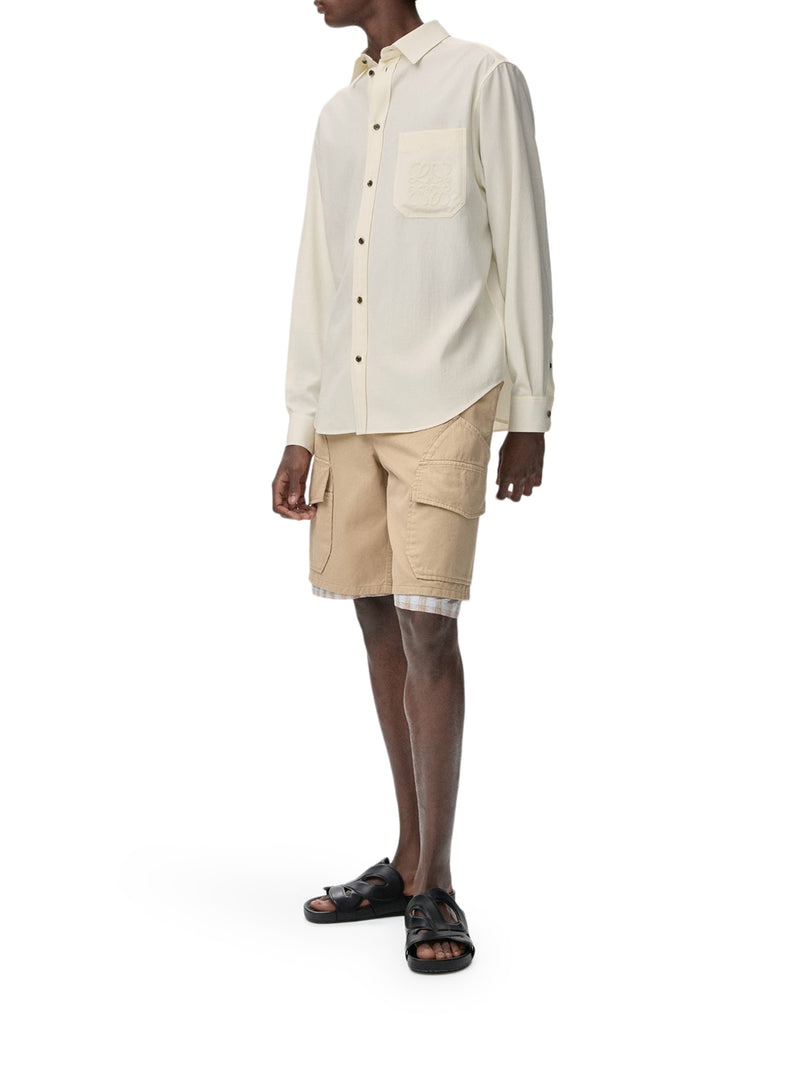 Loewe X Paula`S Ibiza Men Shorts In Light Washed Cotton Satin LOEWE