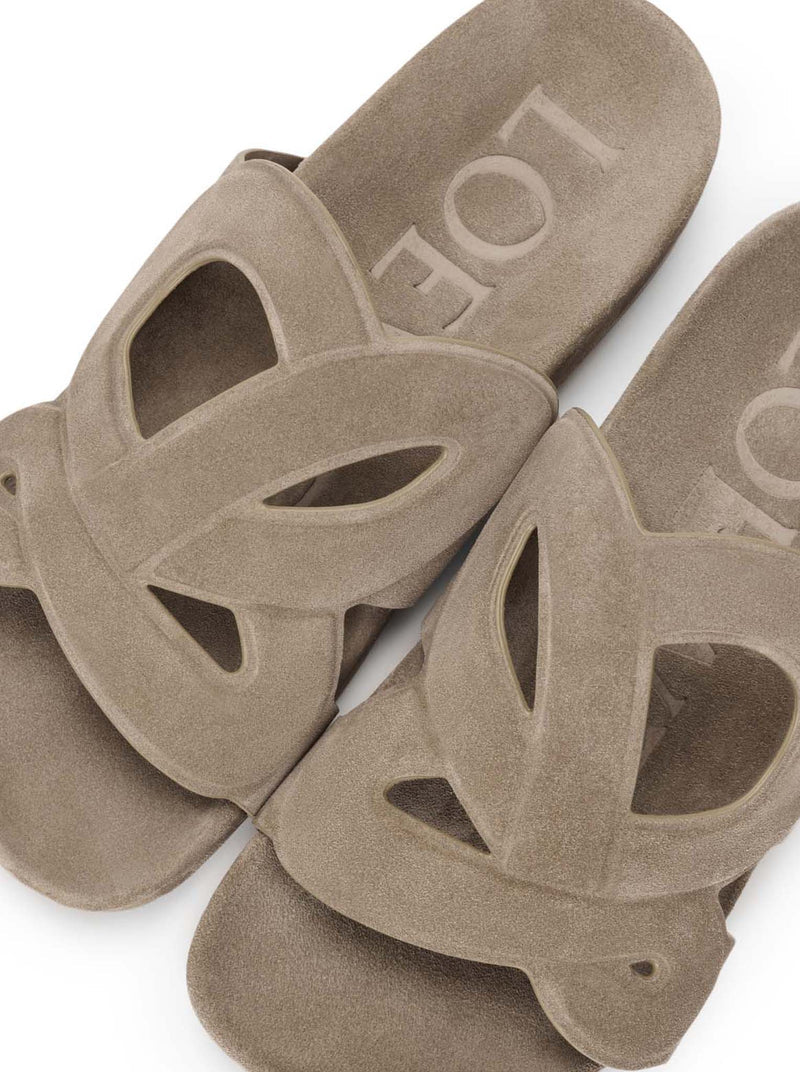 Loewe X Paula`S Ibiza Men Slide Ease Monogram In Suede LOEWE