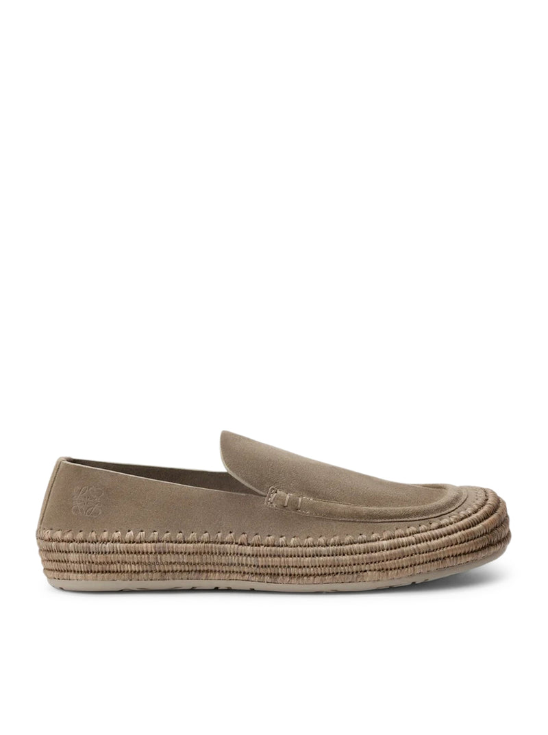 Loewe Men Loewe X Paula`S Ibiza Men Rio Suede And Raffia Loafers LOEWE