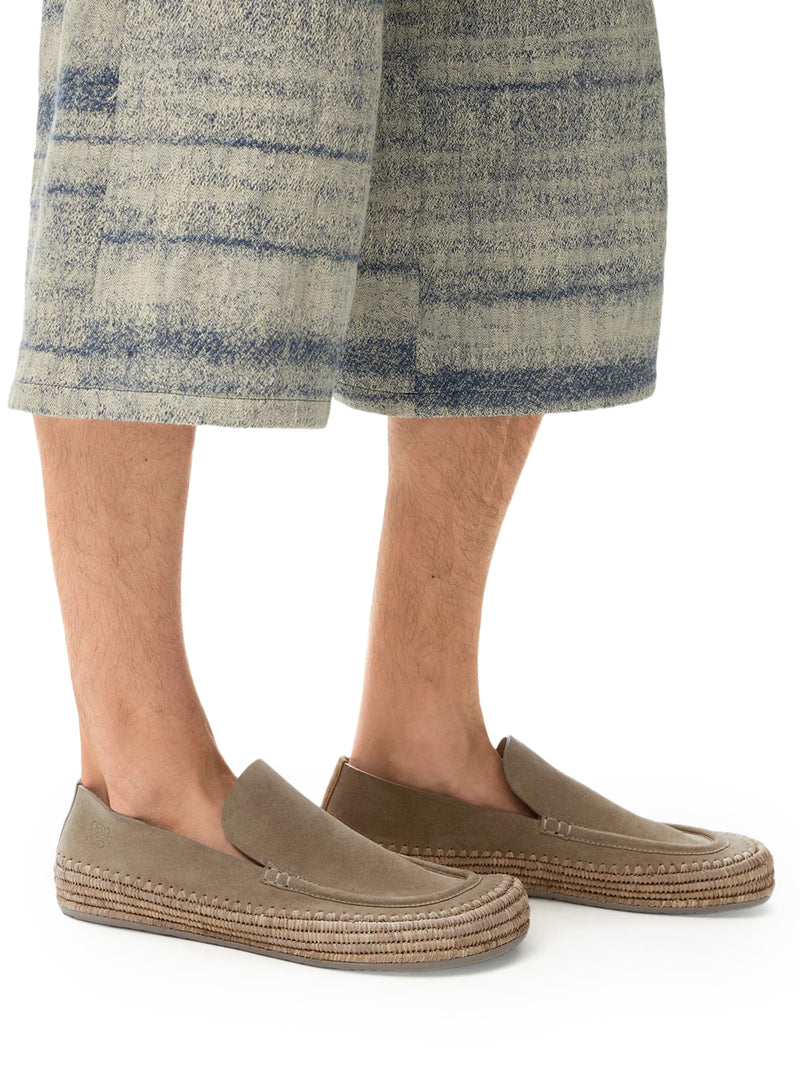 Loewe X Paula`S Ibiza Men Rio Suede And Raffia Loafers LOEWE