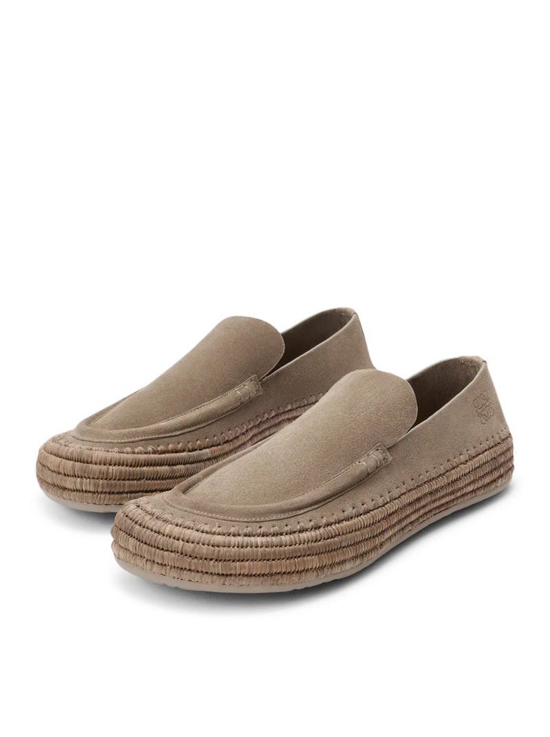 Loewe Men Loewe X Paula`S Ibiza Men Rio Suede And Raffia Loafers LOEWE