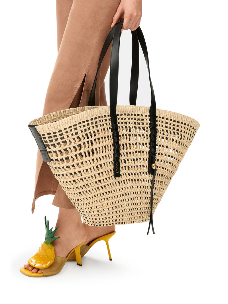 Loewe X Paula`S Ibiza Women Large Braid Basket Bag In Iraca Palm And Calfskin LOEWE