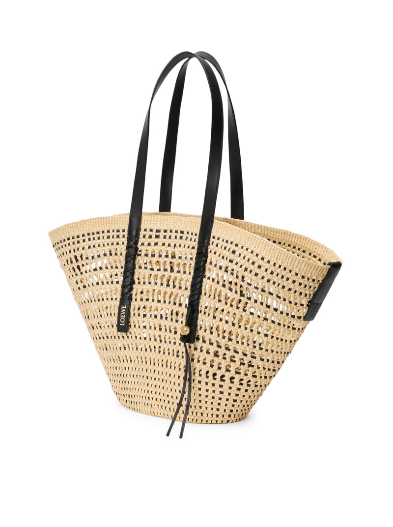 Loewe X Paula`S Ibiza Women Large Braid Basket Bag In Iraca Palm And Calfskin LOEWE