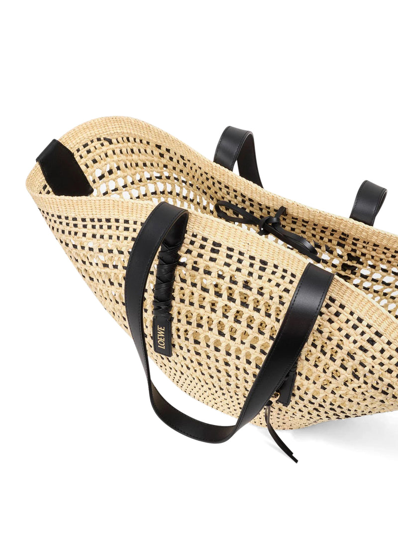 Loewe X Paula`S Ibiza Women Large Braid Basket Bag In Iraca Palm And Calfskin LOEWE