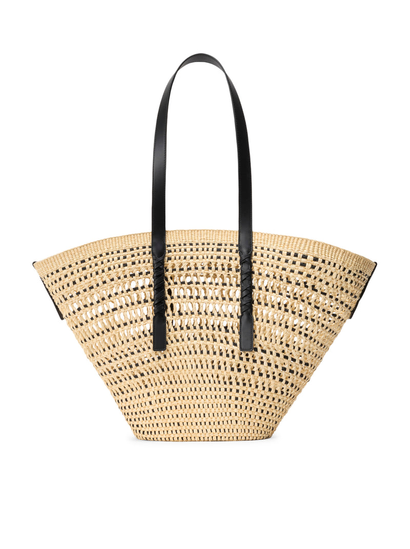 Loewe X Paula`S Ibiza Women Large Braid Basket Bag In Iraca Palm And Calfskin LOEWE