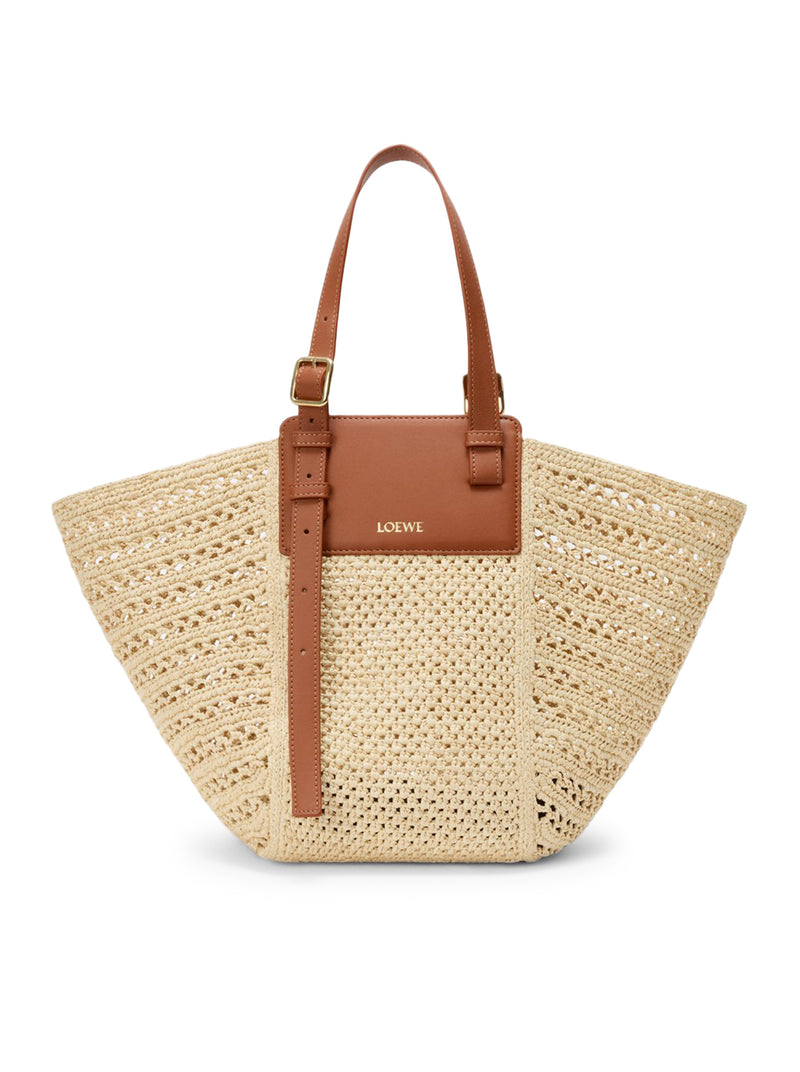 Loewe X Paula`S Ibiza Women Hammock Cabas Medium Bag In Raffia And Calfskin LOEWE