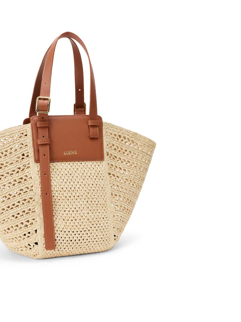 Loewe X Paula`S Ibiza Women Hammock Cabas Medium Bag In Raffia And Calfskin LOEWE