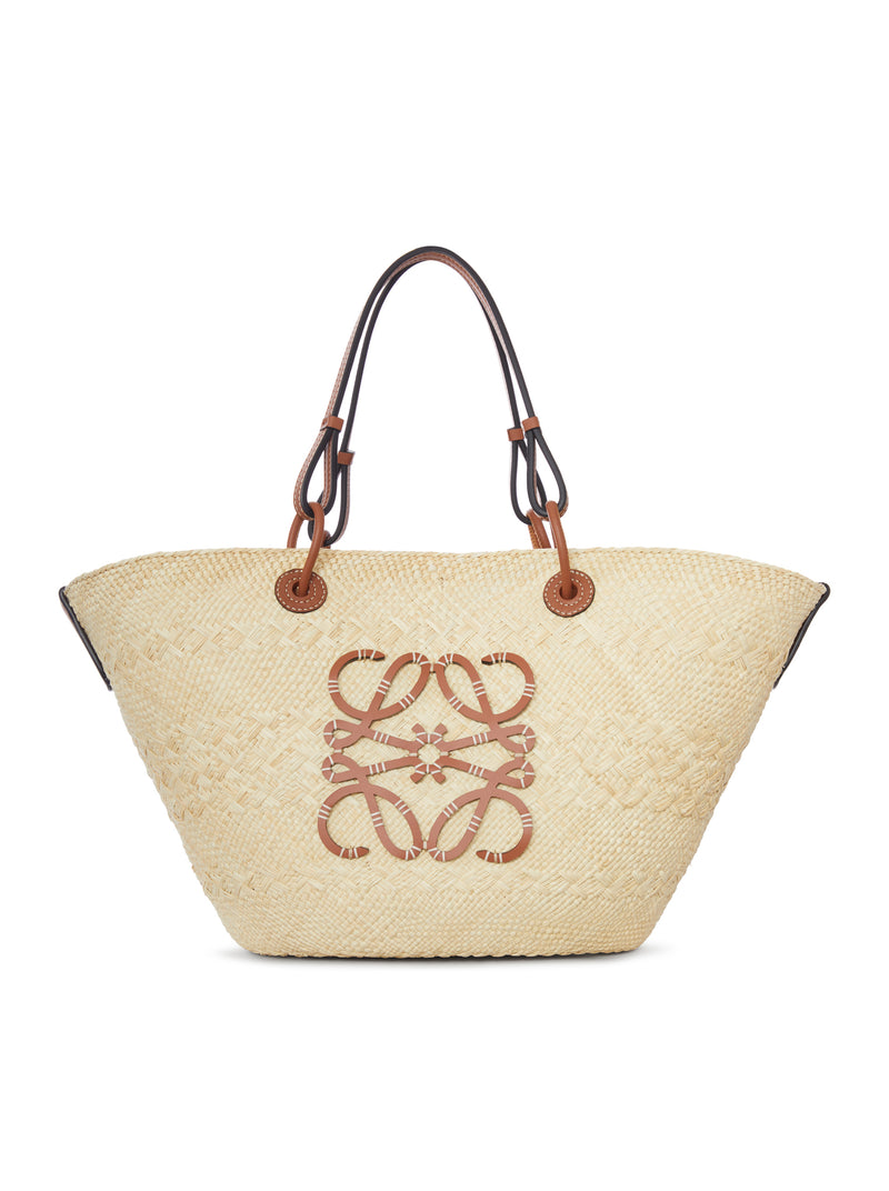 Loewe X Paula`S Ibiza Women Anagram Basket Medium Bag In Iraca Palm And Calfskin LOEWE