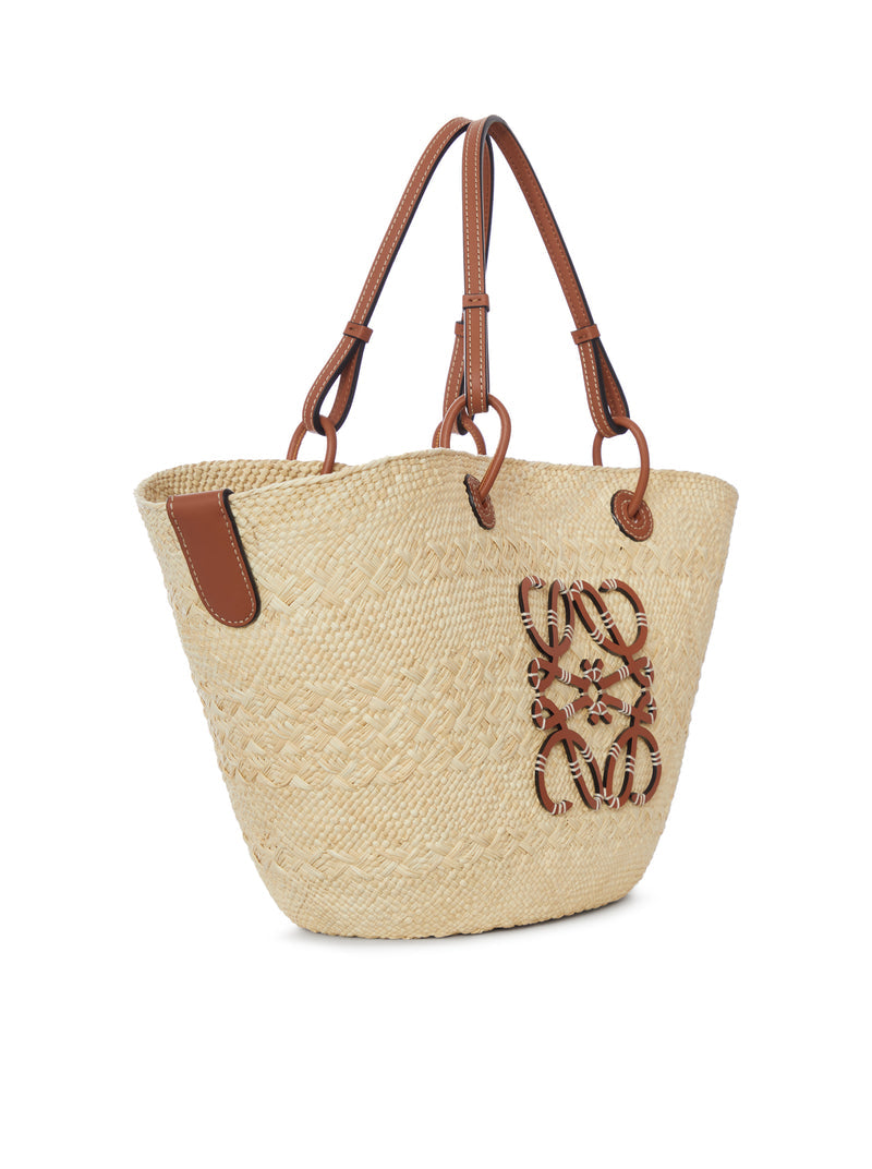 Loewe X Paula`S Ibiza Women Anagram Basket Medium Bag In Iraca Palm And Calfskin LOEWE