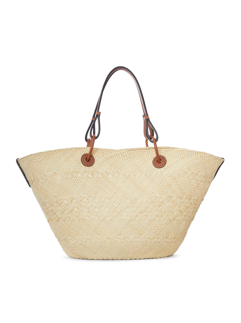 Loewe X Paula`S Ibiza Women Anagram Basket Medium Bag In Iraca Palm And Calfskin LOEWE