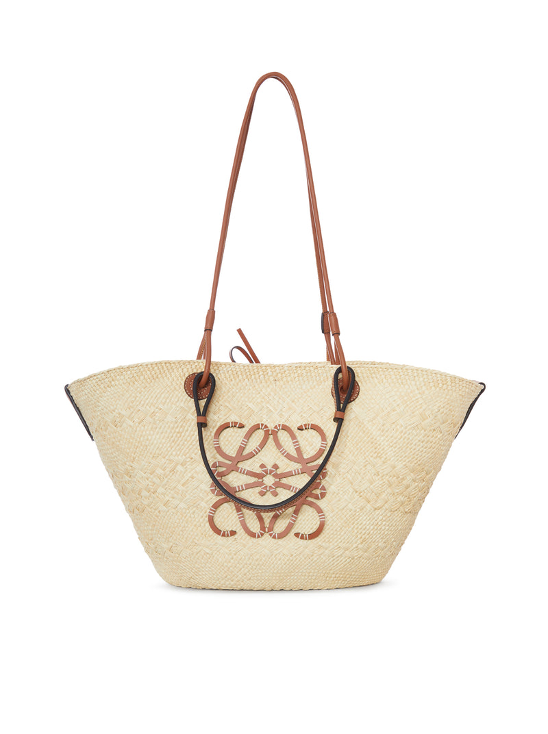 Loewe X Paula`S Ibiza Women Anagram Basket Medium Bag In Iraca Palm And Calfskin LOEWE
