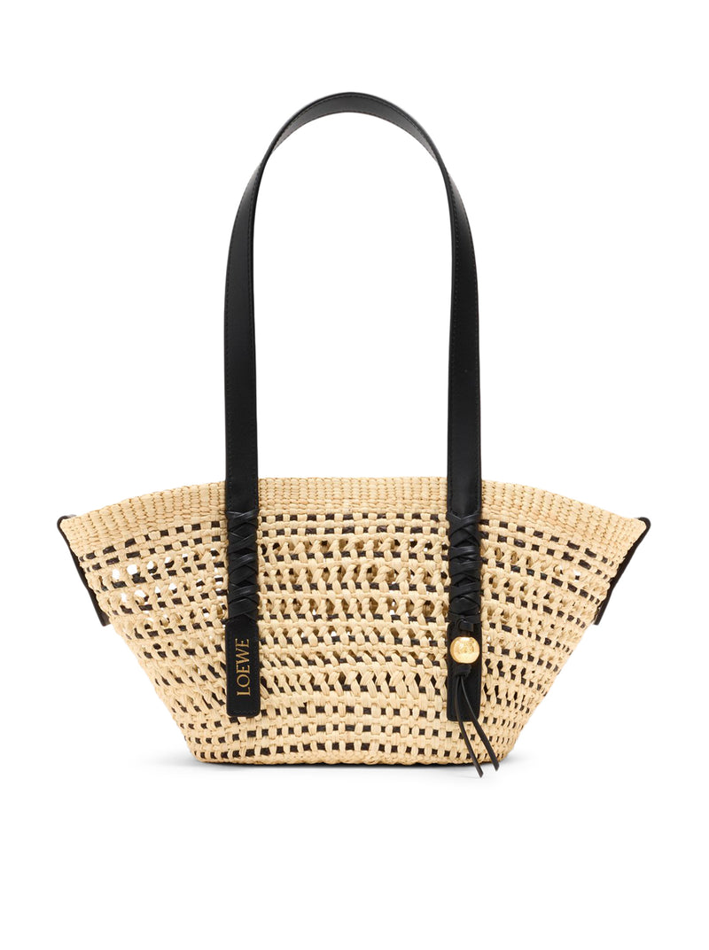 Loewe X Paula`S Ibiza Women Small Woven Basket Made Of Iraca Palm And Calfskin LOEWE