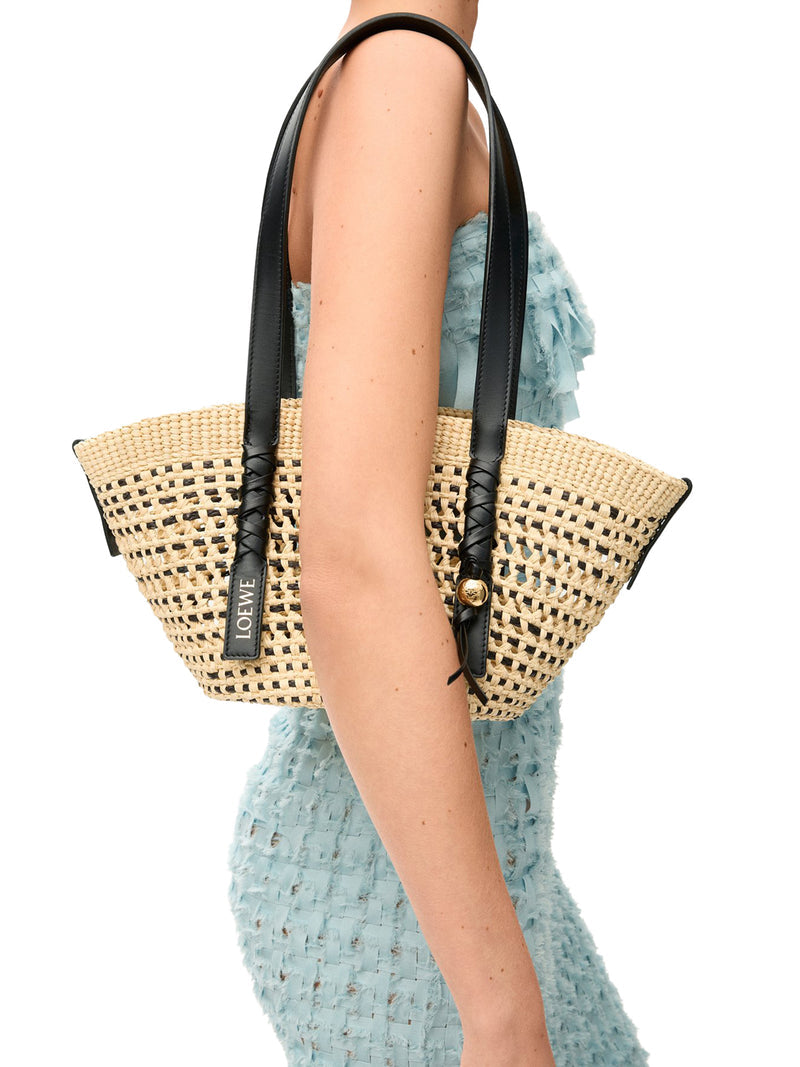 Loewe X Paula`S Ibiza Women Small Woven Basket Made Of Iraca Palm And Calfskin LOEWE