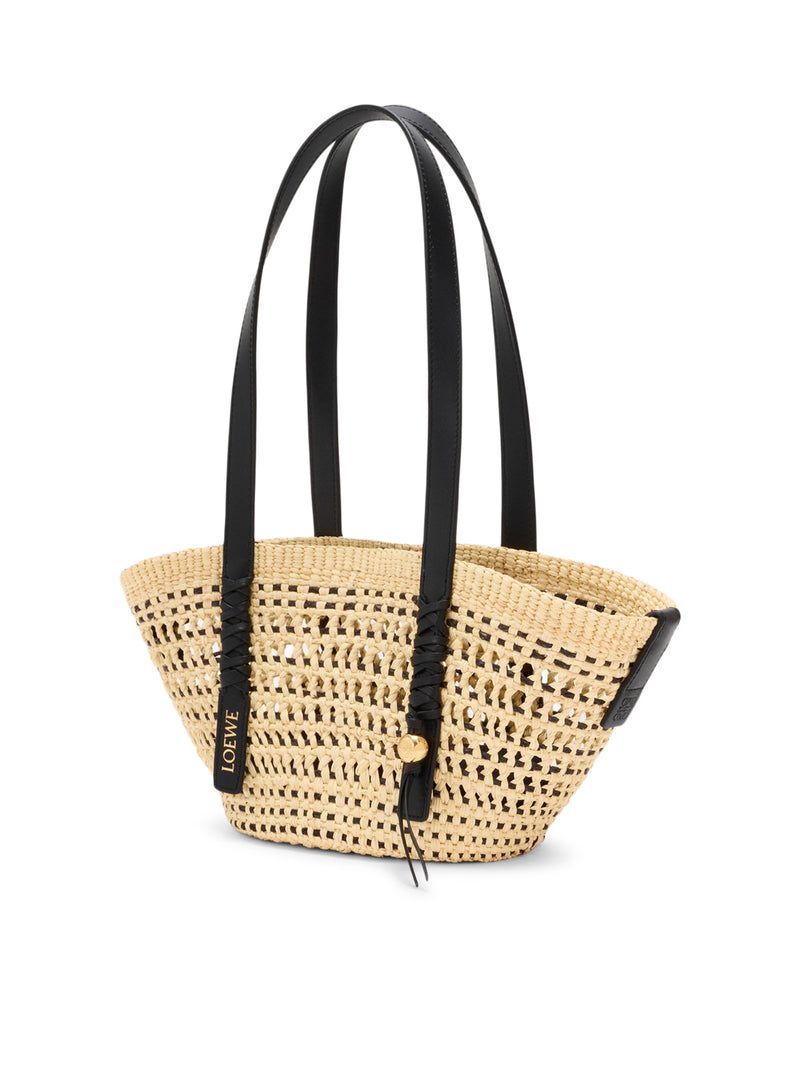 Loewe X Paula`S Ibiza Women Small Woven Basket Made Of Iraca Palm And Calfskin LOEWE