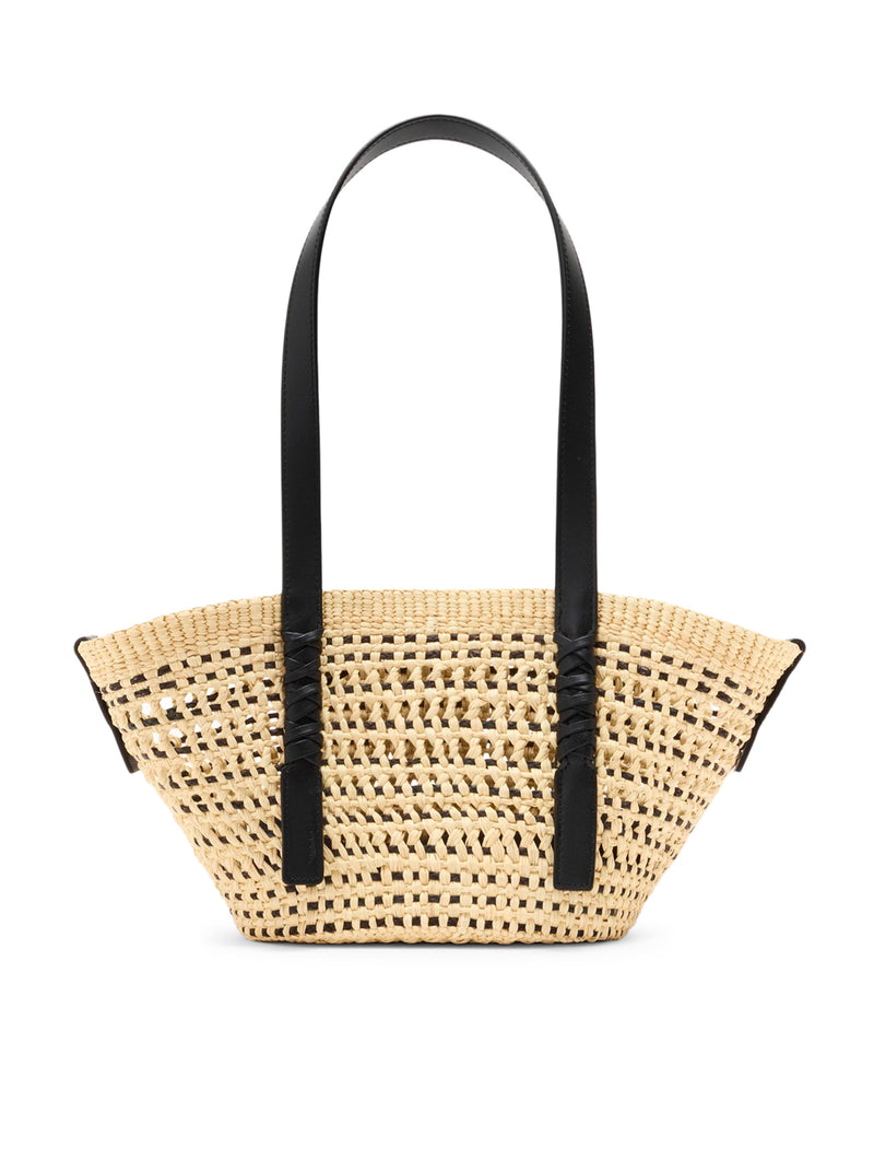 Loewe X Paula`S Ibiza Women Small Woven Basket Made Of Iraca Palm And Calfskin LOEWE