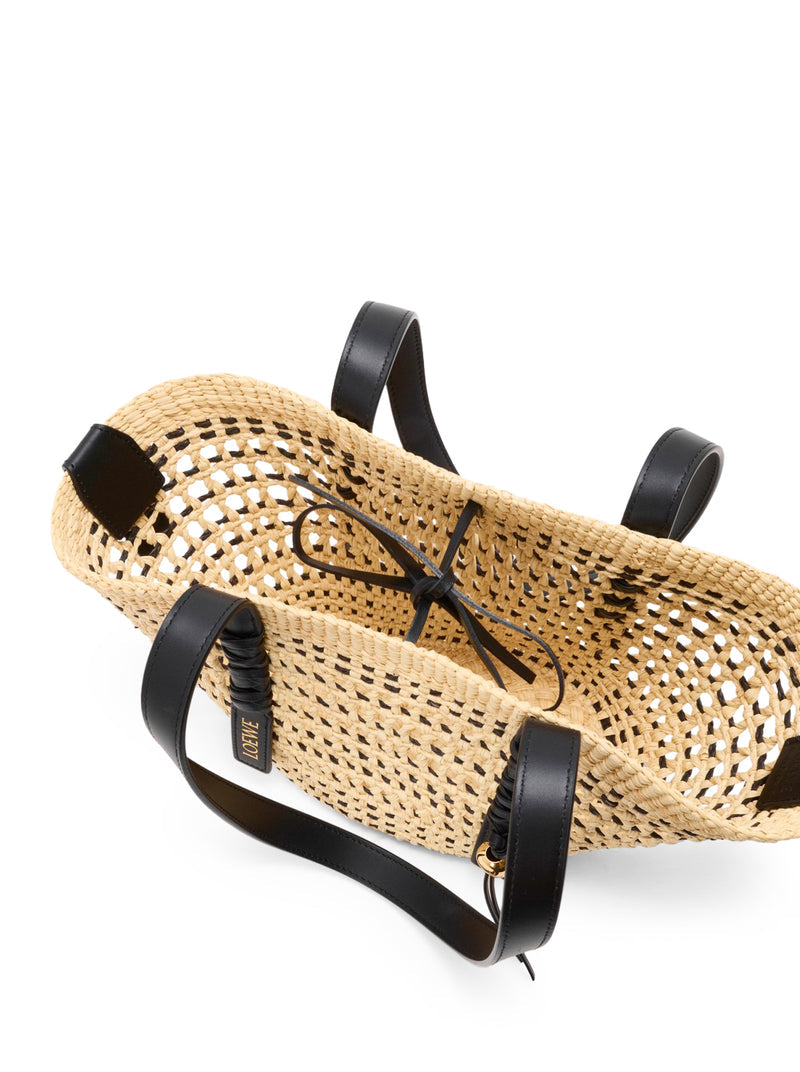Loewe X Paula`S Ibiza Women Small Woven Basket Made Of Iraca Palm And Calfskin LOEWE
